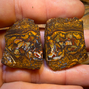 126.2cts - Yowah Nut Tribal Opal Rough Specimen Pair
