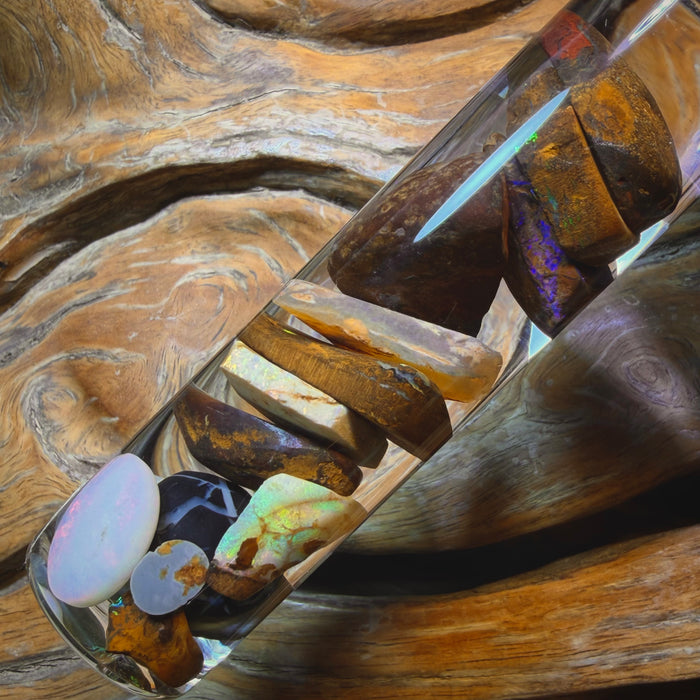 127cts - Vial of Mixed Australian Boulder Opal Rough and Rubs