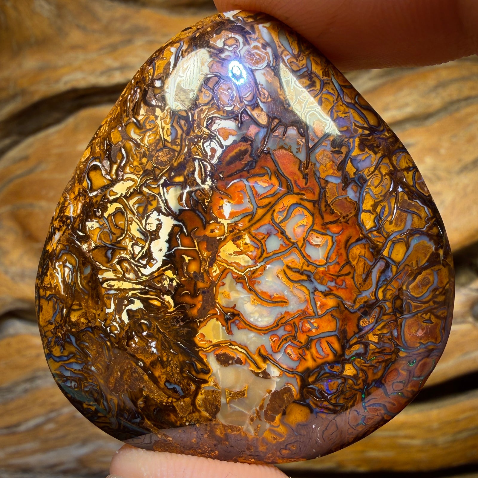 129.7cts - Tribal Queensland Boulder Opal from Yowah. Double Sided