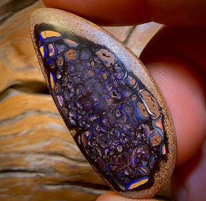 92.1cts - Dark Tribal Queensland Black Boulder Opal from Yowah