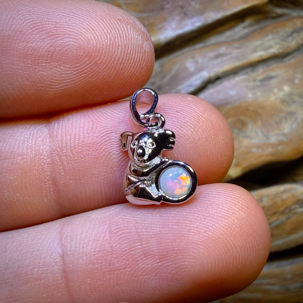 Sterling Silver - Solid South Australian Crystal Opal Pendants Red Multi. BULK LISTING