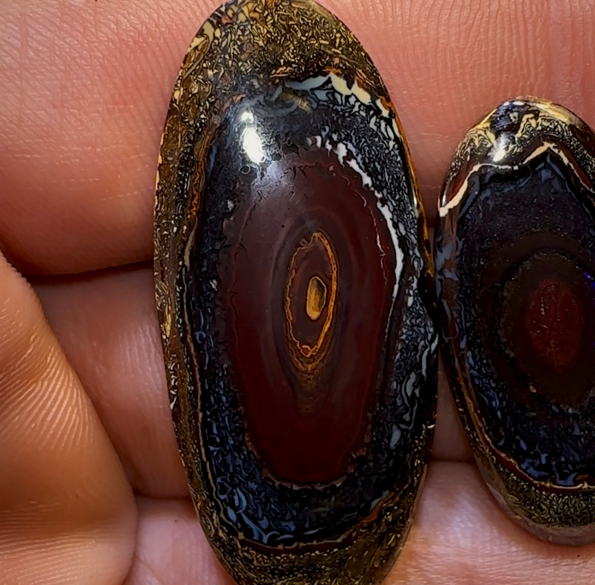 82.8cts - Yowah Nut Opal Parcel. Tribal Pattern Matching Trio Wonderful Art - Opal Whisperers