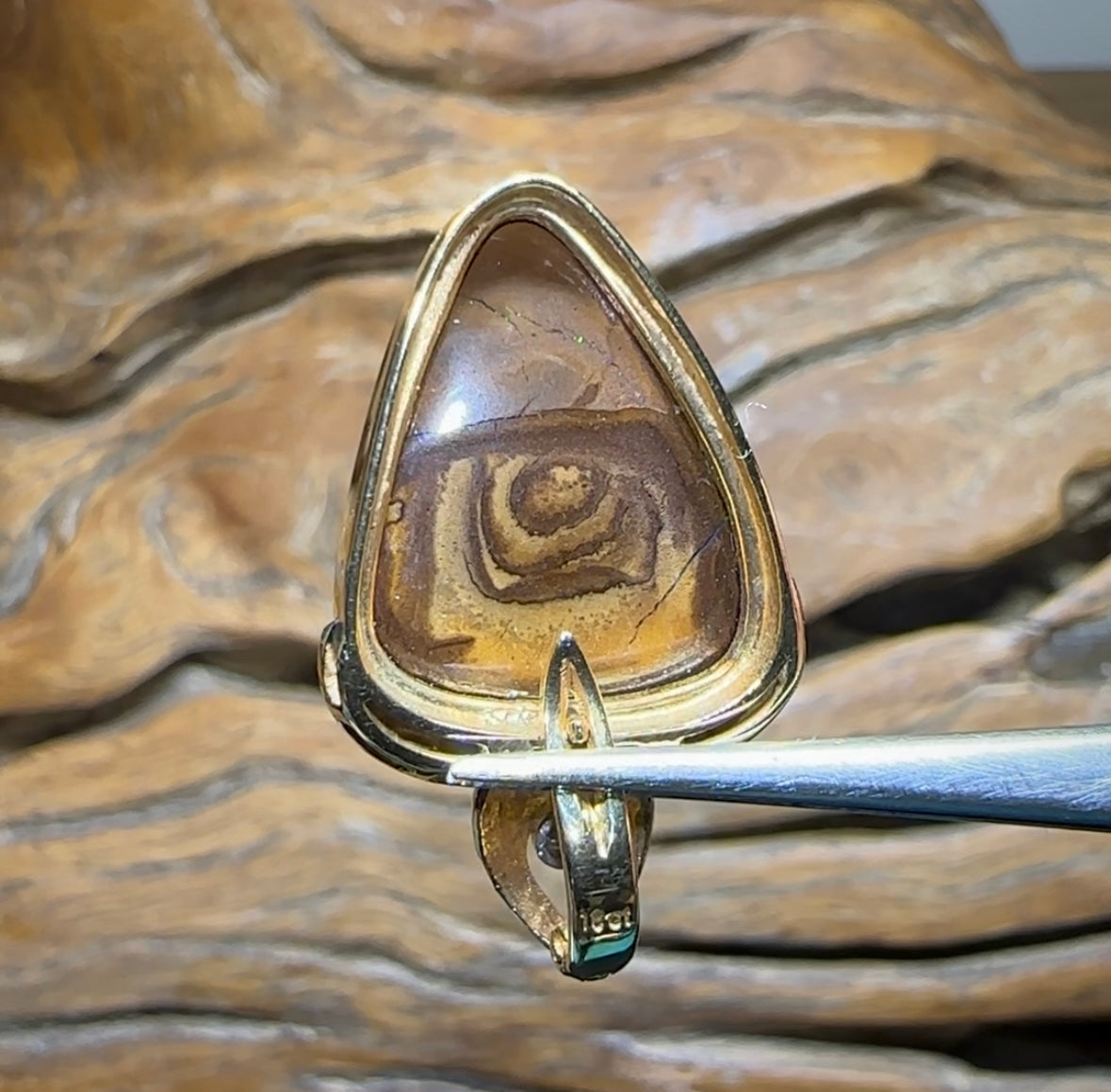 18k Gold - Heritage Collection Stunning Solid Australian Boulder Opal Pendant - Opal Whisperers