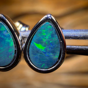 WILDCARD! Sterling Silver - Australian Boulder Opal Doublet Stud Earrings