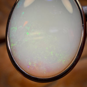 Sterling Silver - Solid South Australian White Opal Pendant Half Price Bargain