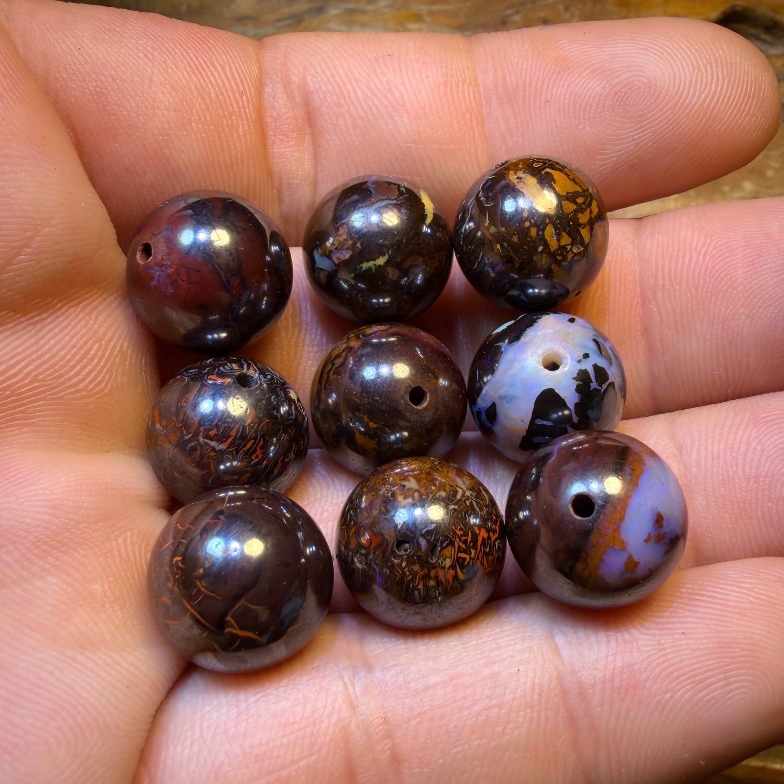 12 x 12mm Drilled Tribal Boulder Opal Beads. BULK LISTING Multiple available