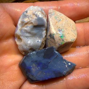 132.8cts - 3x Lightning Ridge Opal Rough Parcel