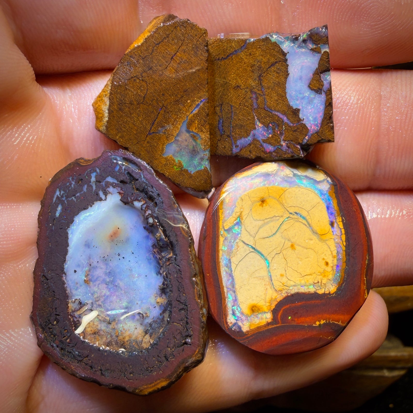 137.3cts - 4x Yowah Nut Rough Opal Parcel. Australian Boulder Opal