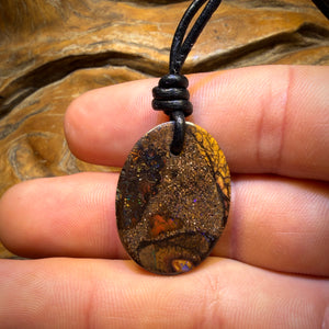 28 x 21mm - Drilled Tribal Queensland Boulder Opal Necklace