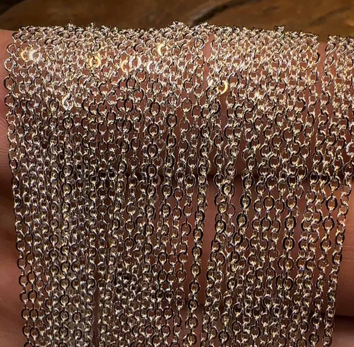 Display Chain w/ Rhodium Plating - Fine Belcher Style