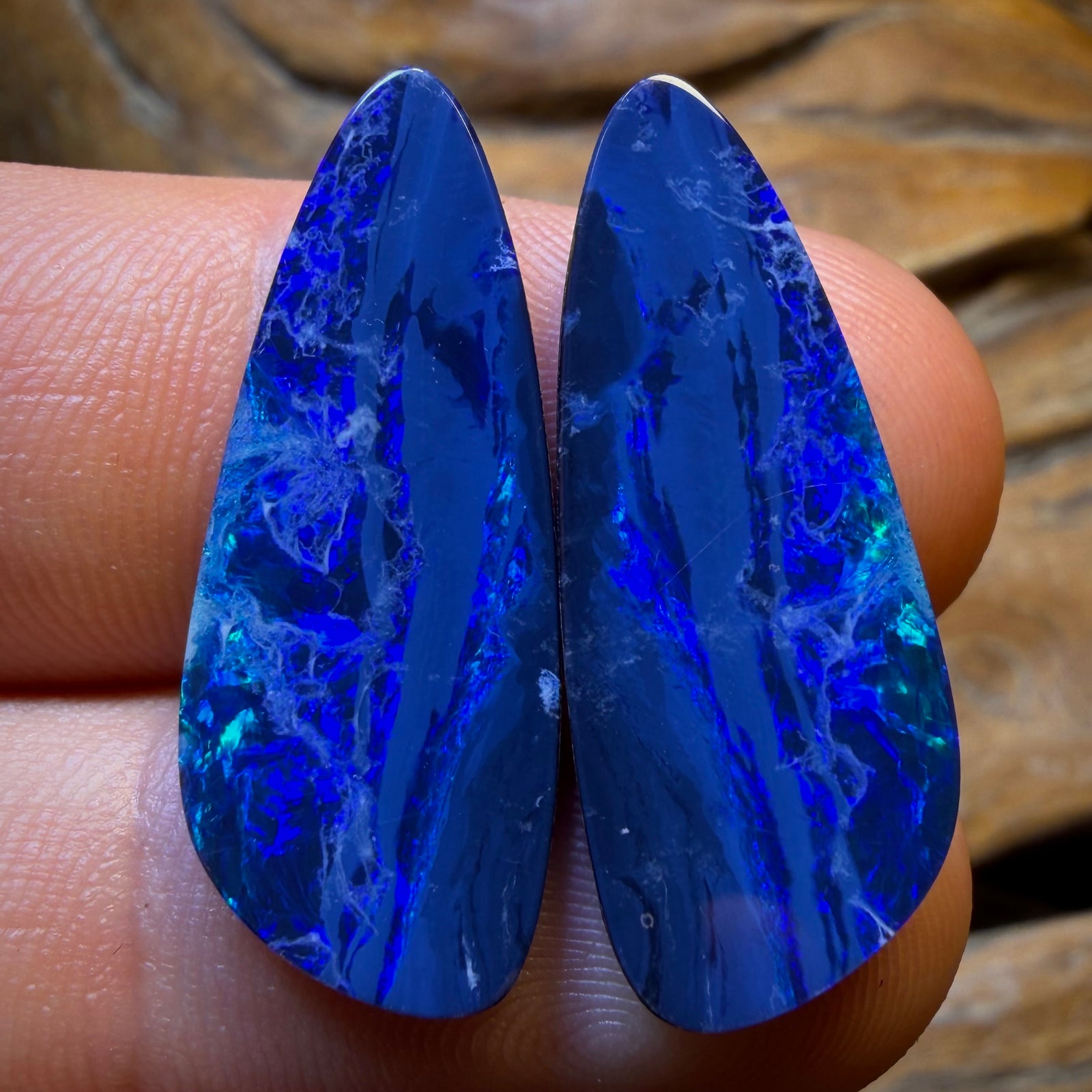 14.8cts - Australian Boulder Opal Doublet Pair
