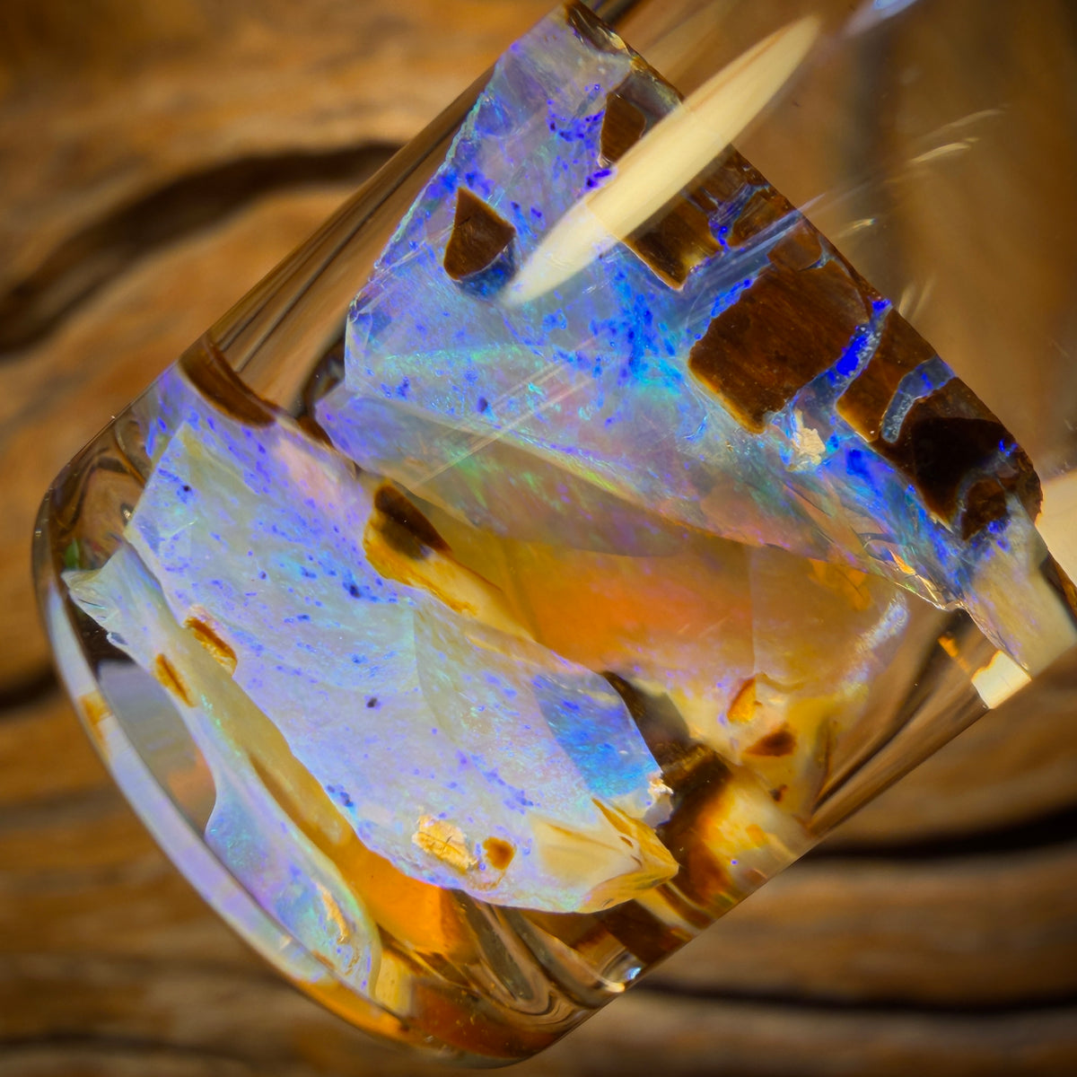 14.9cts - Vial of Rare Yowah Wood Fossil Crystal Opal Rough
