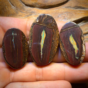 201.8cts - Super Rare Yowah Nut Crystal Centre Opal Trio Parcel. Australian Opal