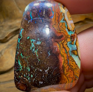 80.9cts - Double Sided Yowah Nut Opal. Tribal Pattern Picture Stone