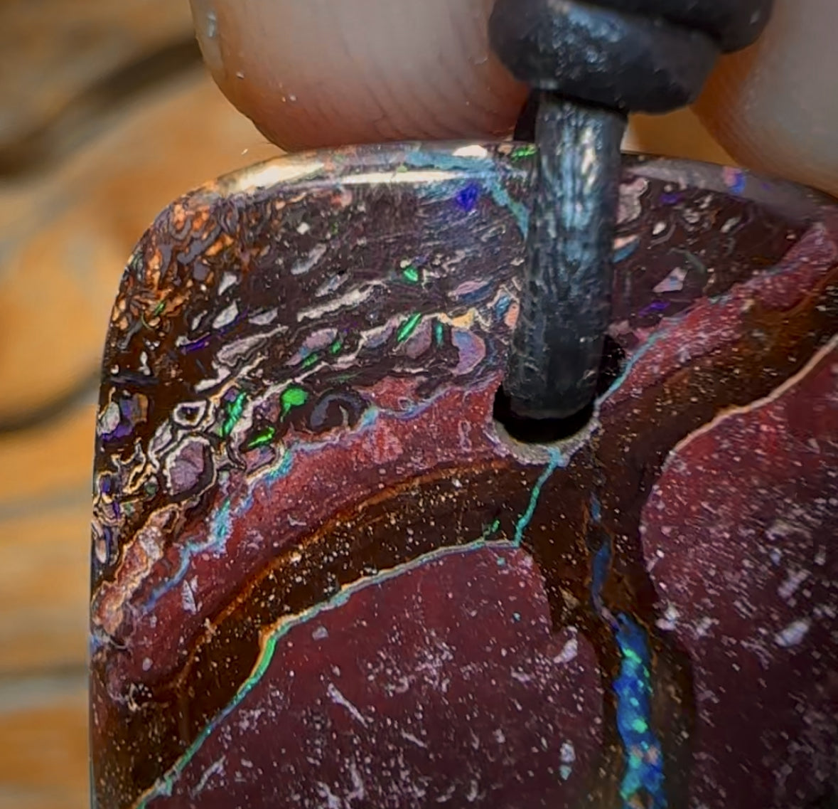 33 x 20mm - Drilled Australian Boulder Opal Necklace