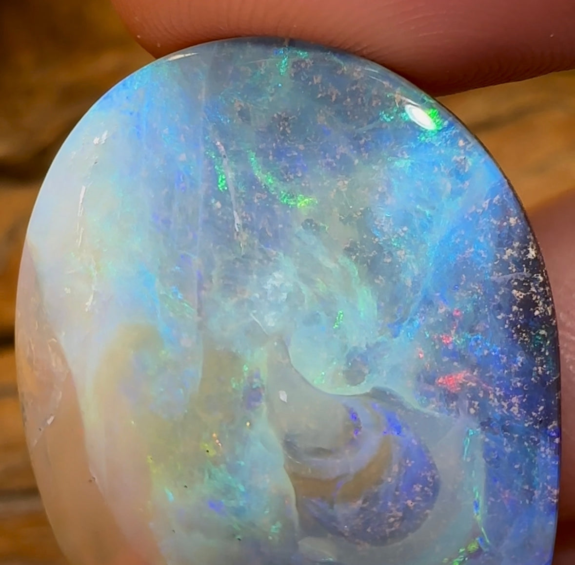 71.3cts - “Water World”Large Queensland Boulder Opal from Winton - Opal Whisperers