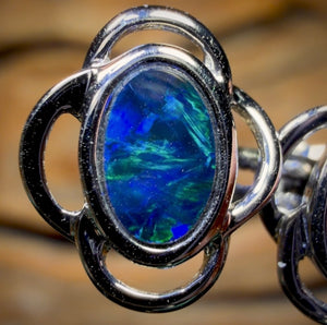 14k White Gold - Queensland Boulder Doublet Earrings