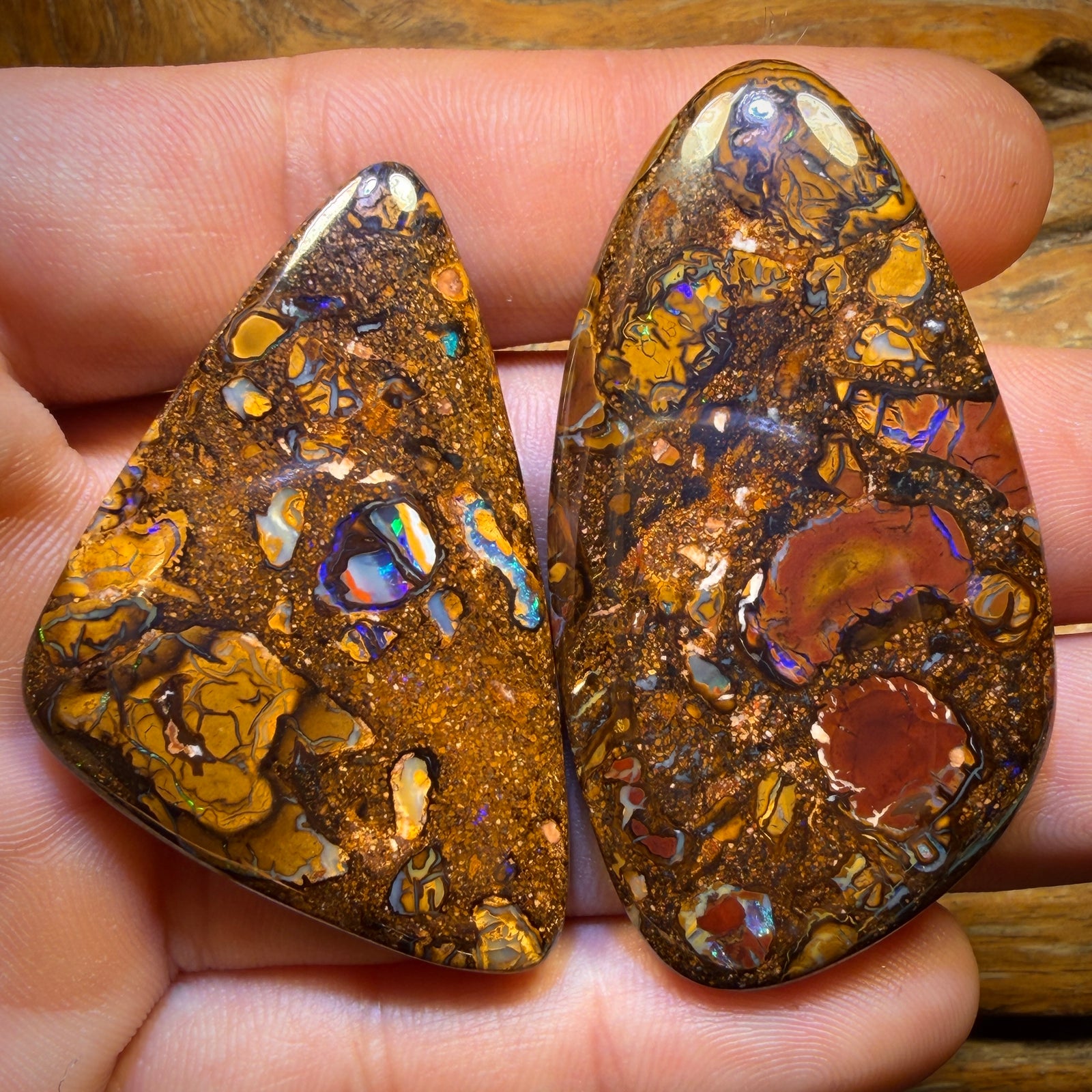 152.6cts - Tribal Queensland Boulder Opal Pair. Yowah Nut Conglomerate