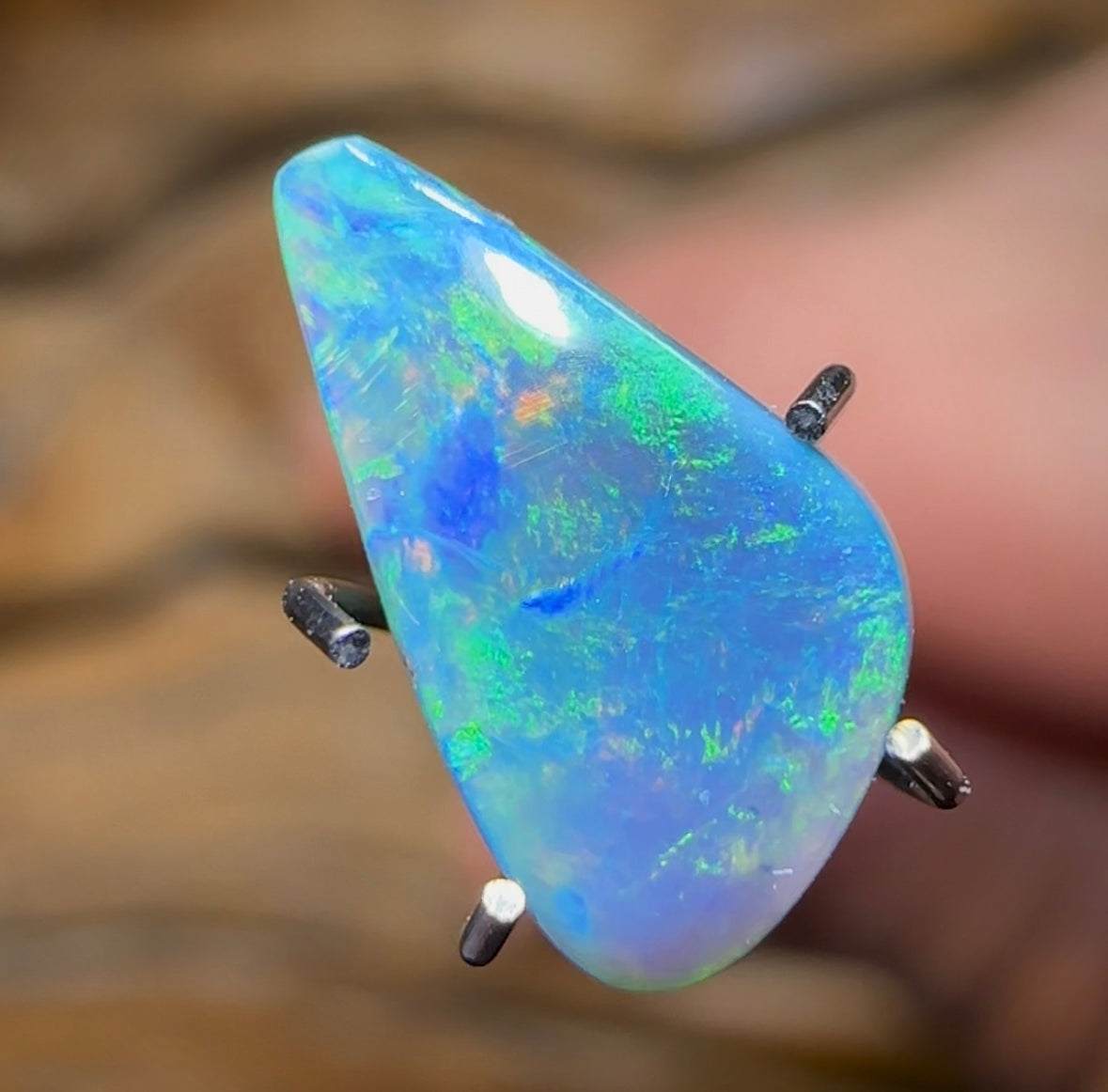 1.3cts - Lightning Ridge Semi Black Opal - Opal Whisperers