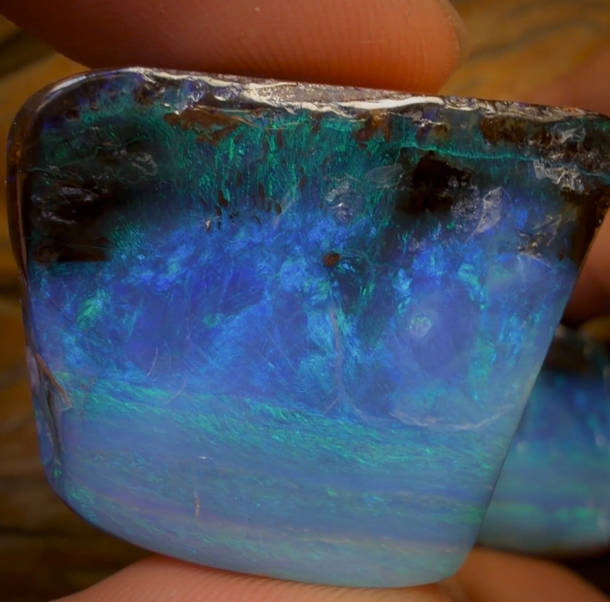 197.3cts - GEM Queensland Boulder Opal Split Pair. Isaac’s Cut!