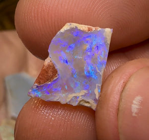 60.6cts - 6x Lightning Ridge Crystal and Black Opal Rough Rubs - Opal Whisperers