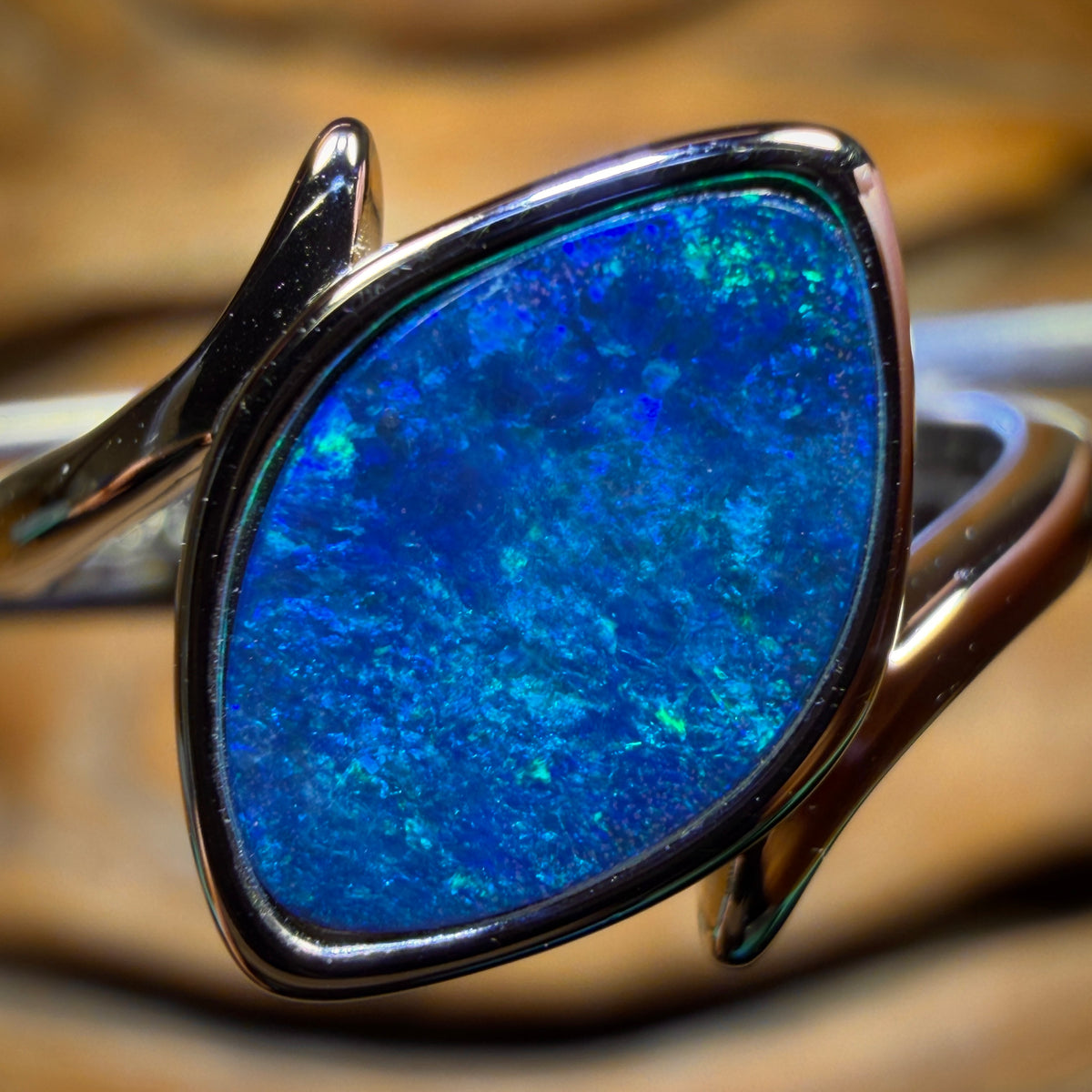 Sterling Silver - Queensland Boulder Opal Doublet Ring