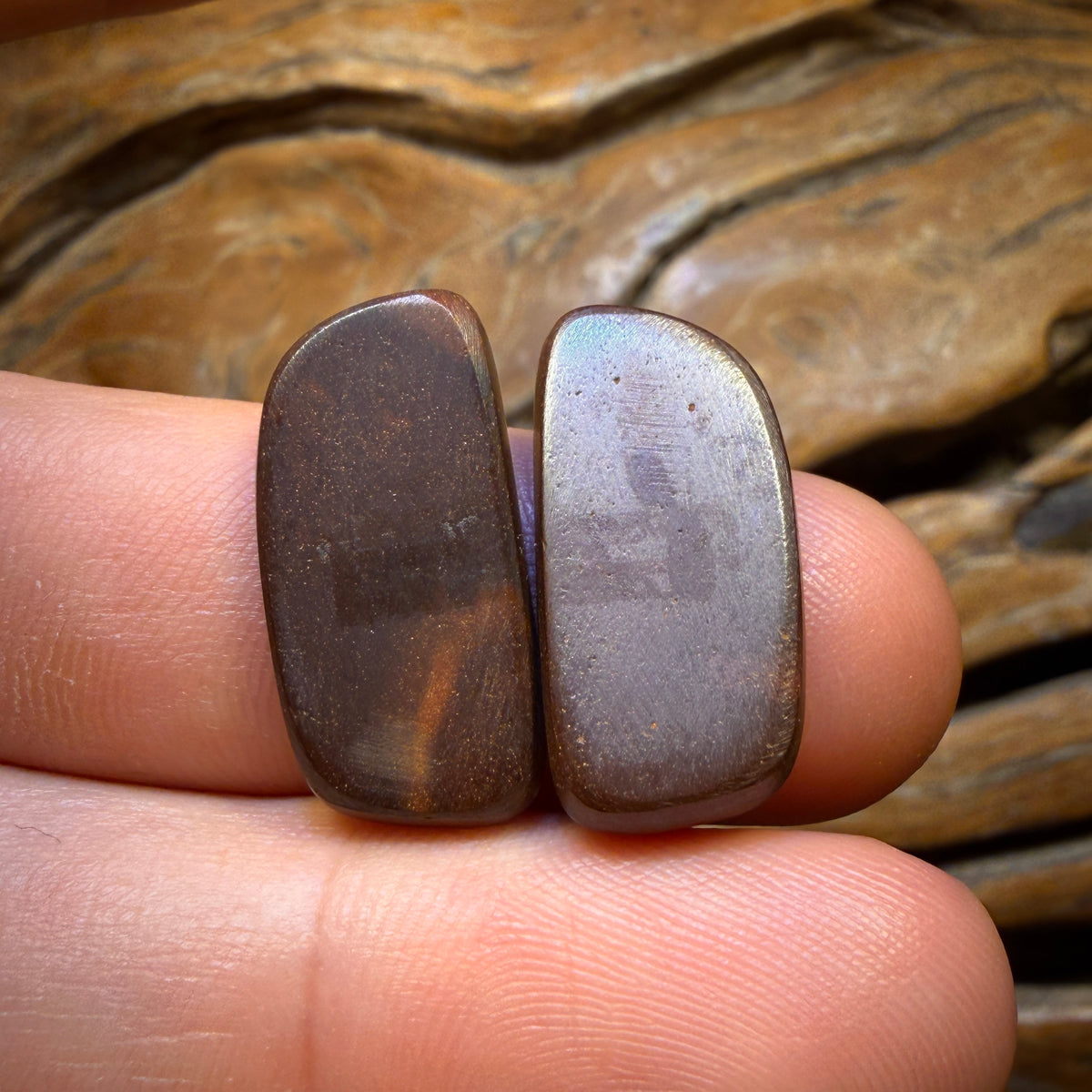 18.5cts - Best of the Best Blue Greens TOP Australian Boulder Opal Doublet Pair