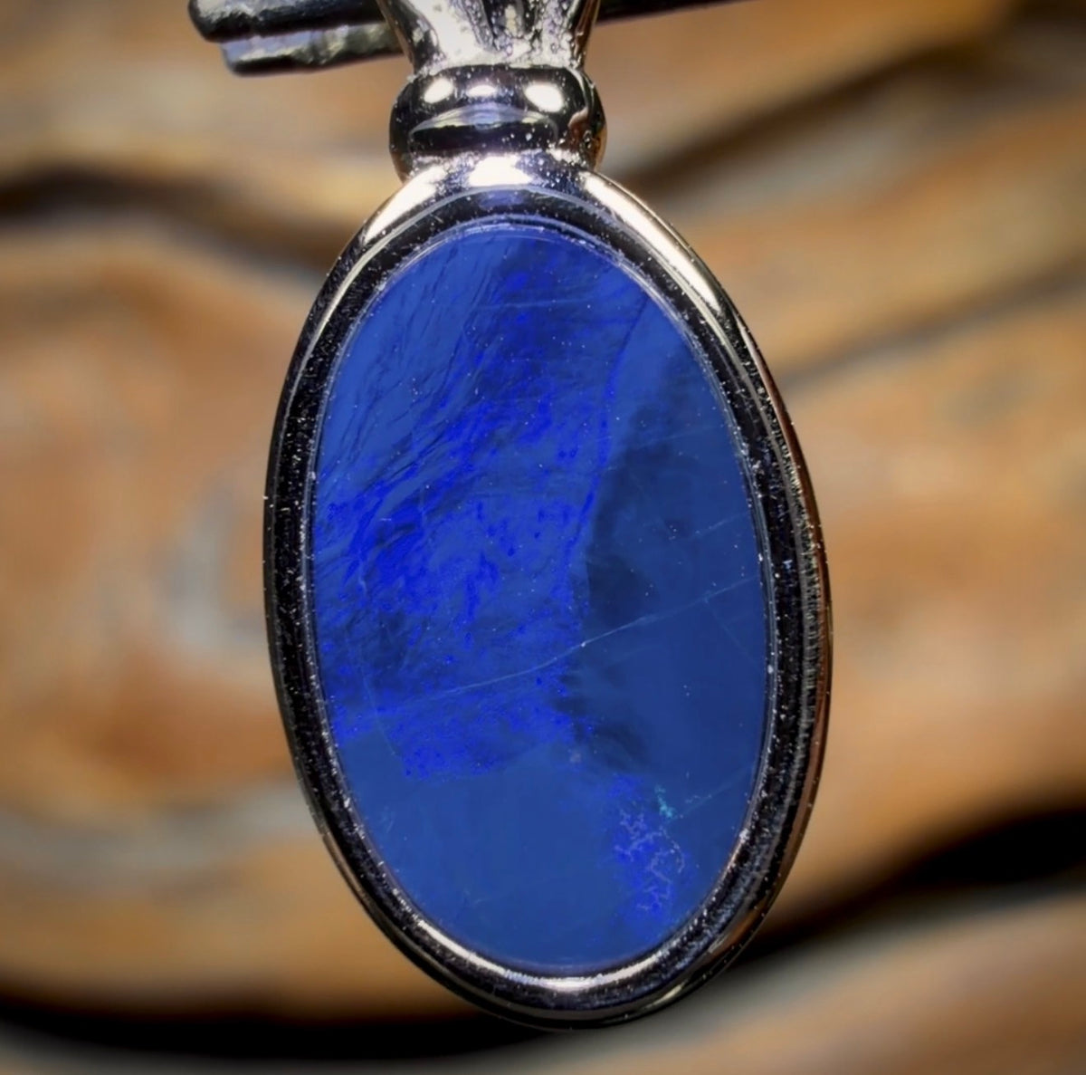 Sterling Silver - Queensland Boulder Opal Doublet Pendant BARGAIN