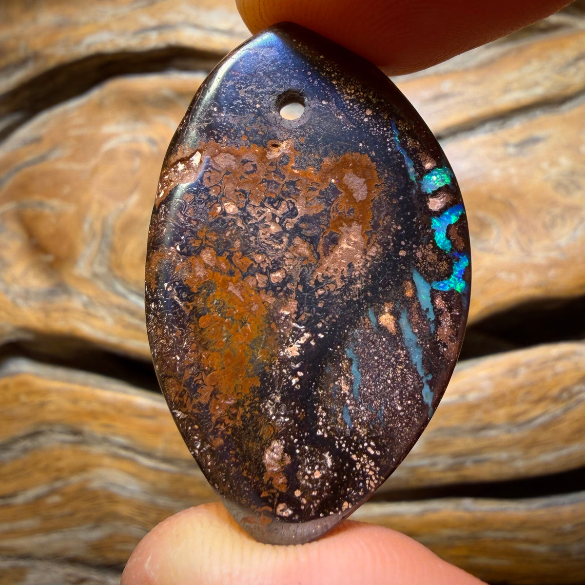 38 x 23mm - Drilled Tribal Queensland Boulder Opal