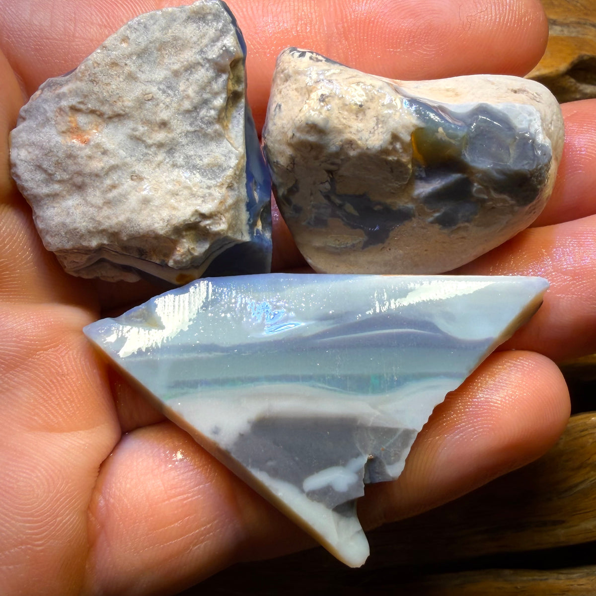 163.4cts - 3x Lightning Ridge Opal Rough Parcel