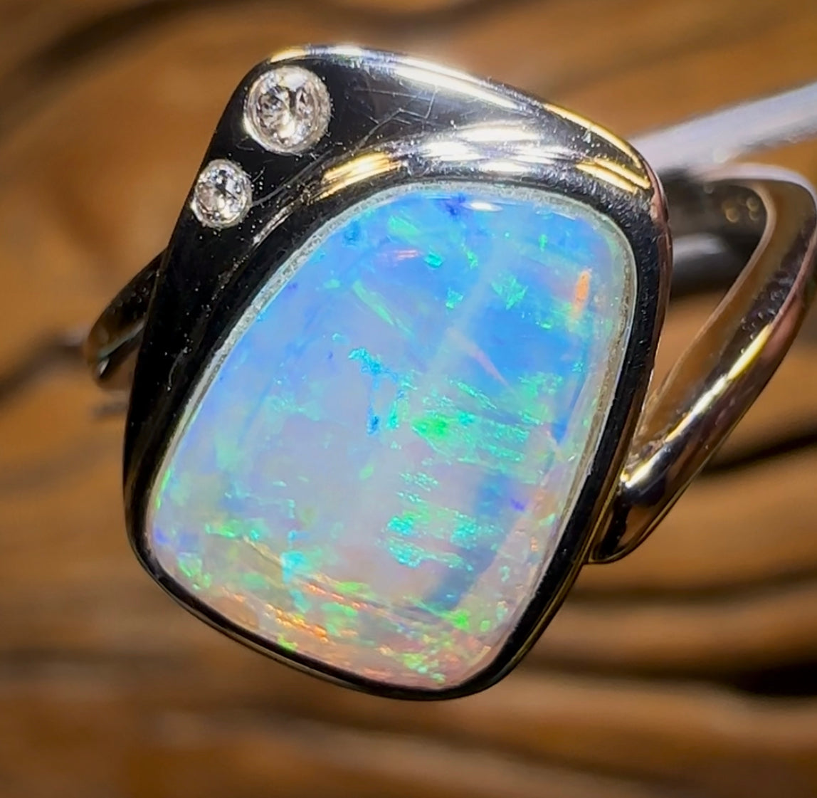 Sterling Silver - South Australian Crystal Opal Ring - Opal Whisperers