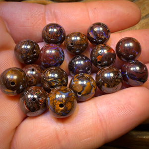 166cts - 16 x Drilled Boulder Opal Tribal Bead Parcel