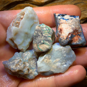 167.1cts - 5x Lightning Ridge Opal Rough Parcel