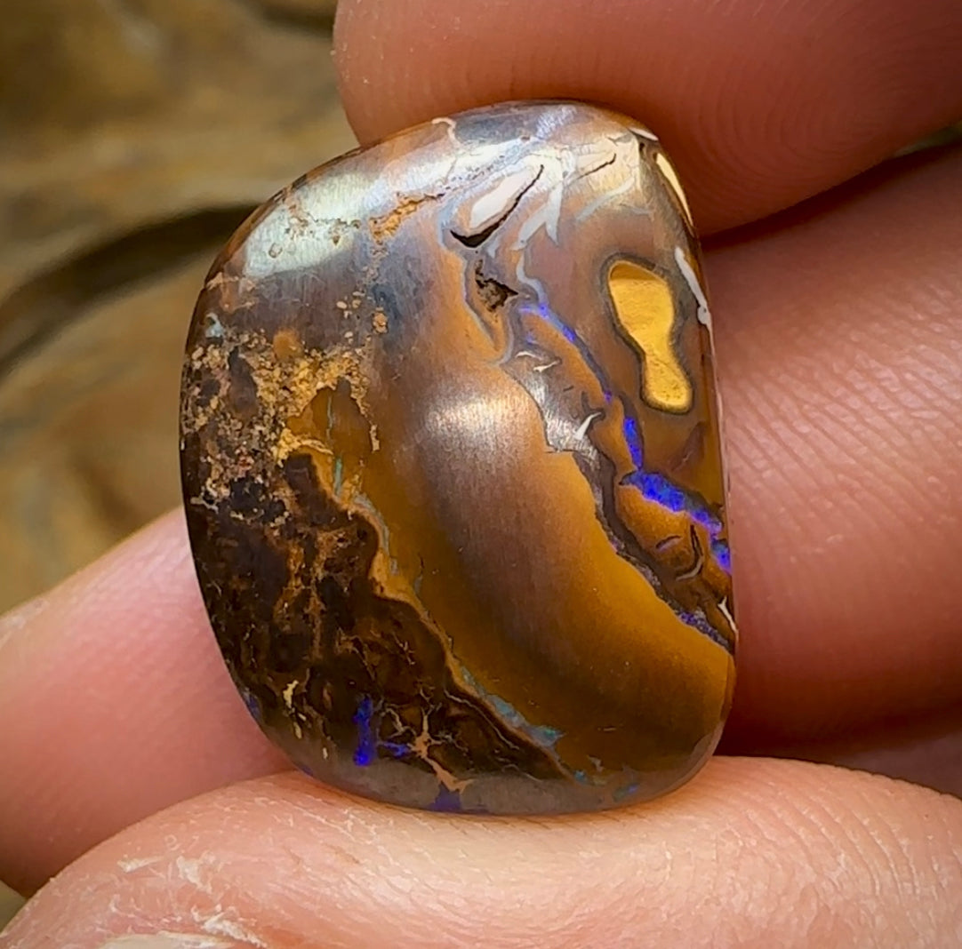 28.8cts - Australian Boulder Opal. Aquatic Pattern - Opal Whisperers