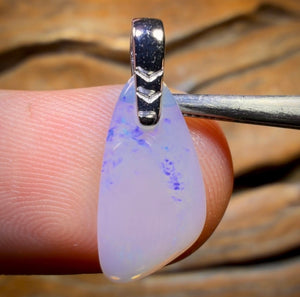Sterling Silver - South Australian Solid Crystal Opal Pendant