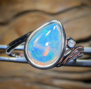 Sterling Silver - South Australian Crystal Opal Ring - Opal Whisperers