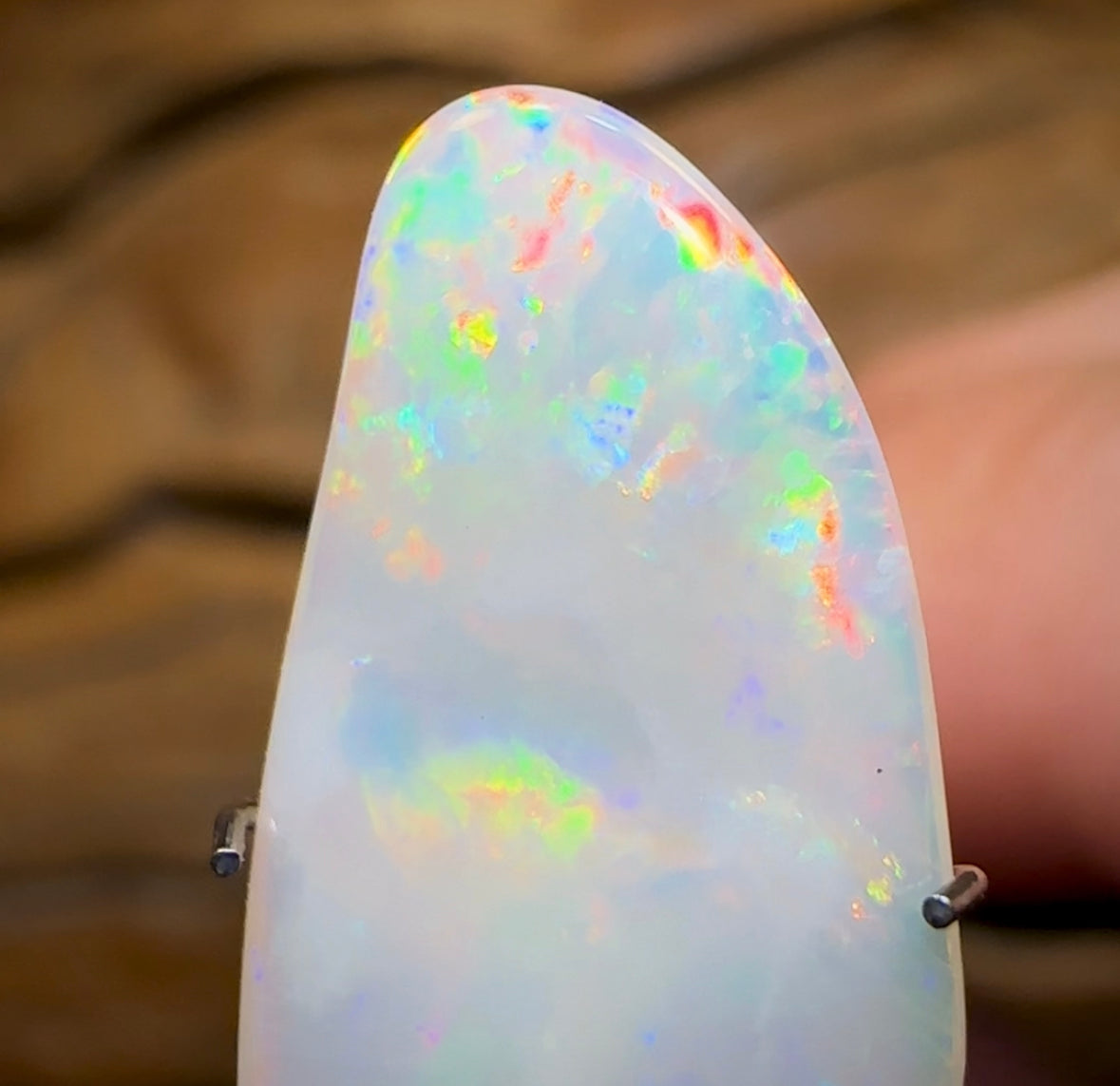 3.4cts - South Australian White Opal, Double Sided - Opal Whisperers