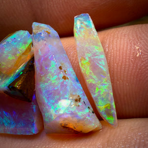 13.2cts - 6x Australian Yowah Wood Fossil Crystal Opal Rough Pieces. Highly Prized Material