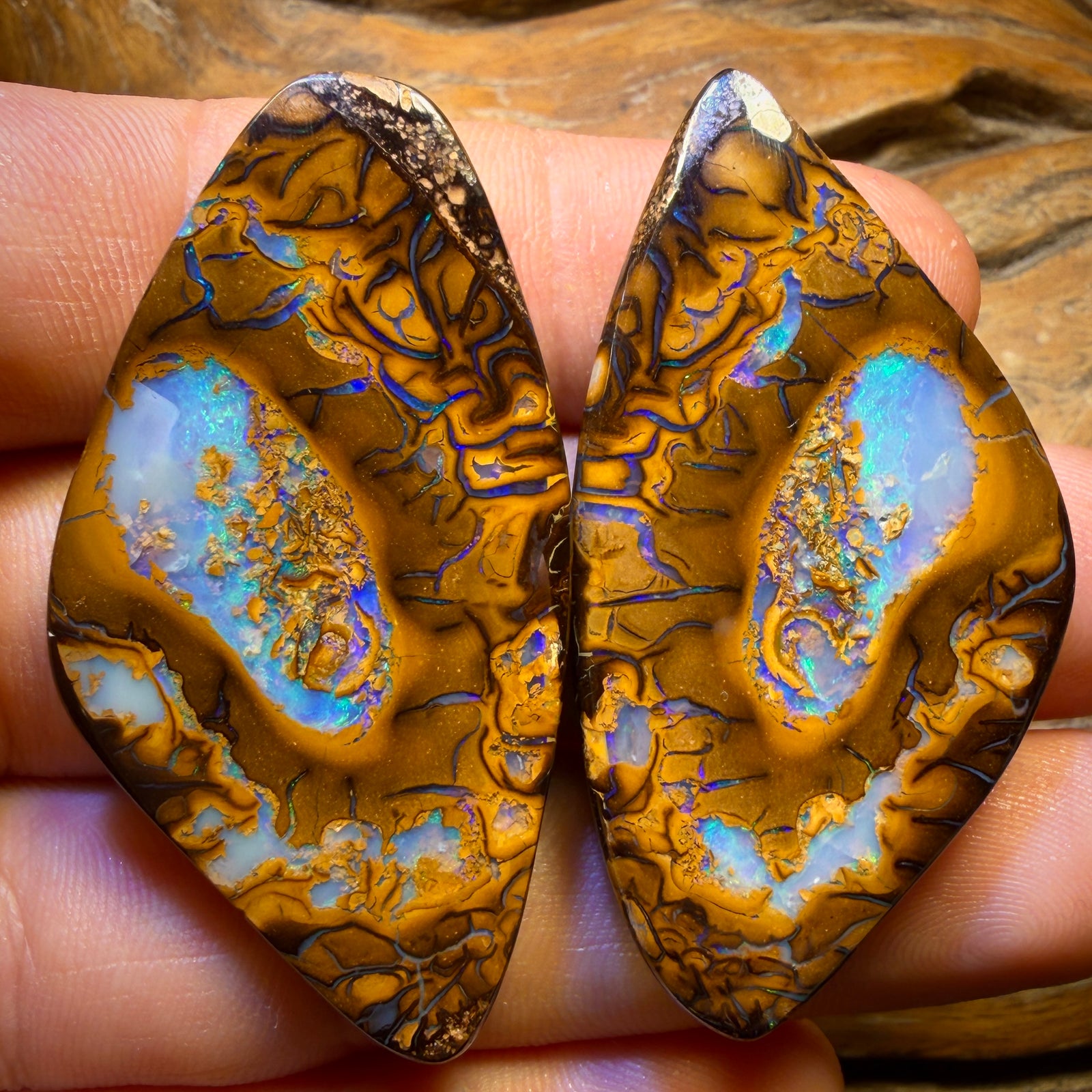 177.8cts - Top Yowah Nut Tribal / Crystal Centre Opal Pair. Double Sided!!