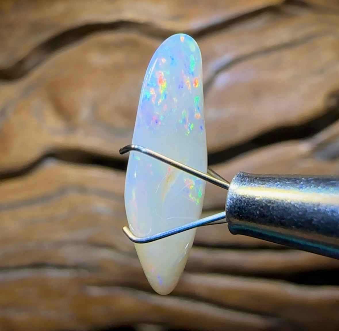 3.4cts - South Australian White Opal, Double Sided - Opal Whisperers