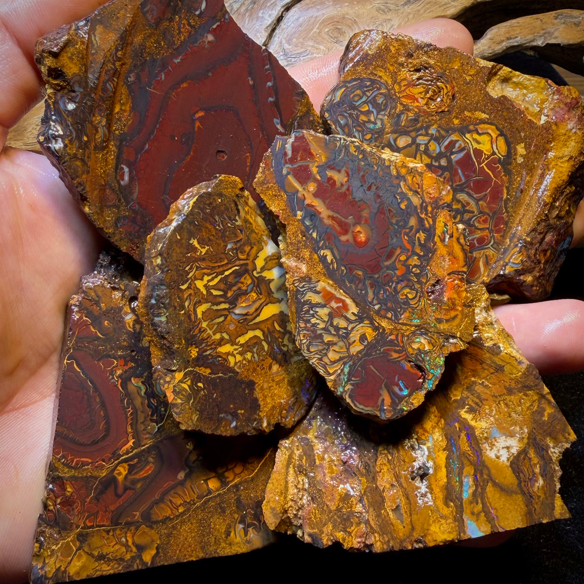 1789cts - 6x Yowah Nut Tribal Opal Rough Parcel. Australian Boulder Opal