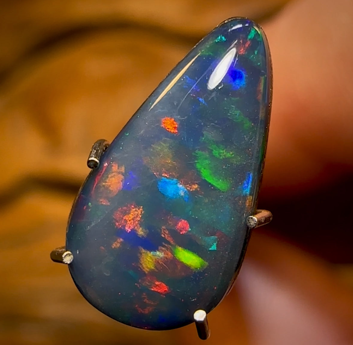 2.25cts - Top Black Teardrop Australian Boulder Opal Doublet