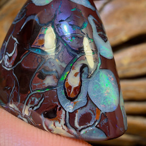 90.7cts - Rare Broad Tribal Queensland Boulder Opal from Yowah with Pools