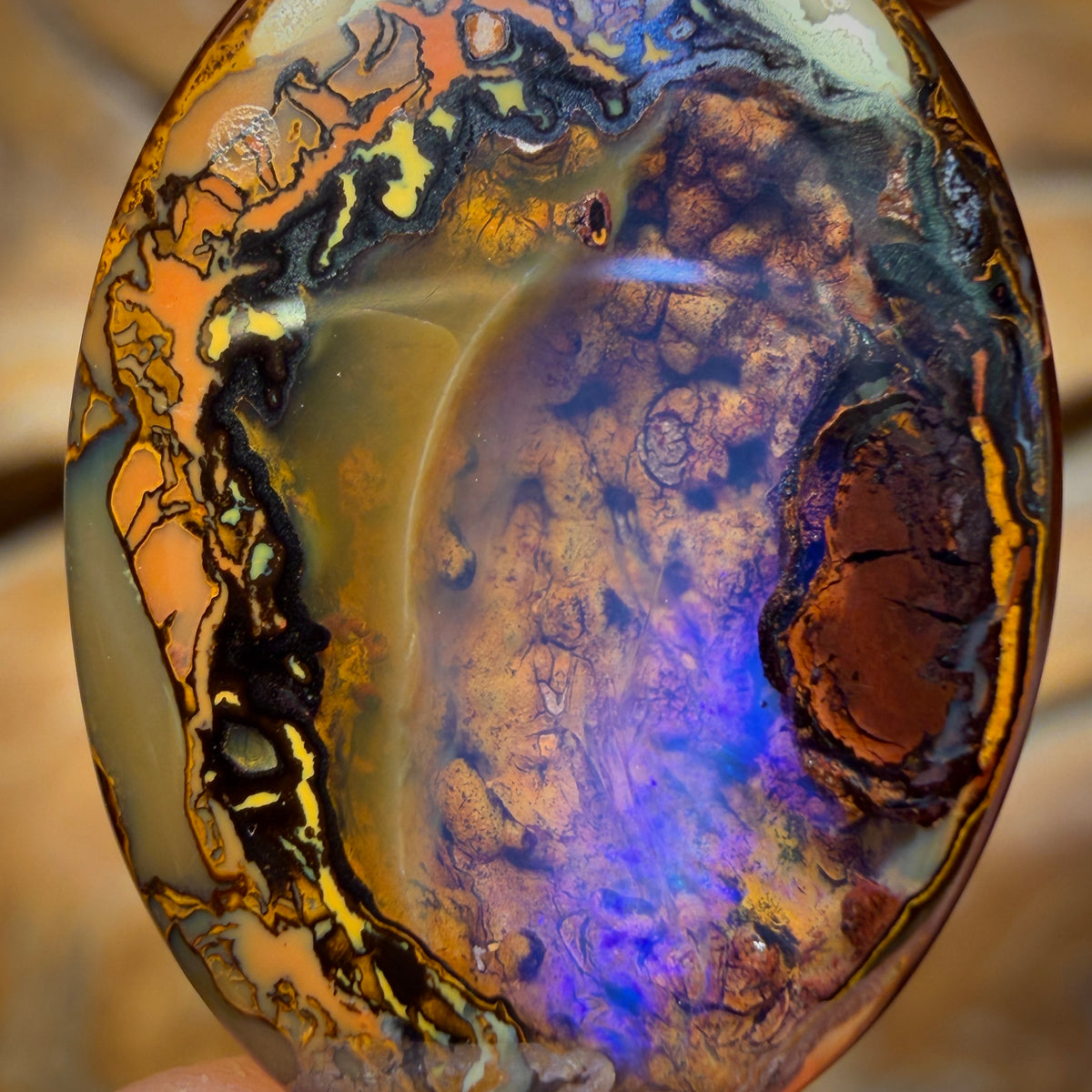 17.5cts - Yowah Nut Crystal Centre Opal. Australian Boulder Opal