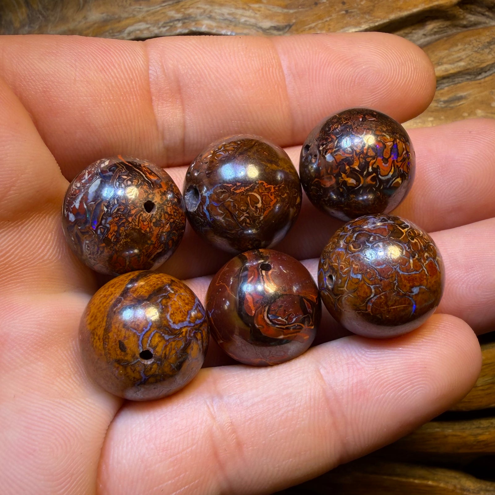 17 x 17mm Drilled Tribal Boulder Opal Beads. BULK LISTING Multiple available