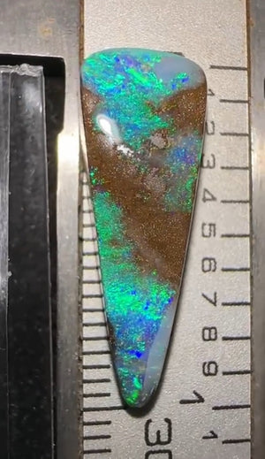 8.8 -  “Waves over mudflat”Solid Queensland Boulder Opal. - Opal Whisperers