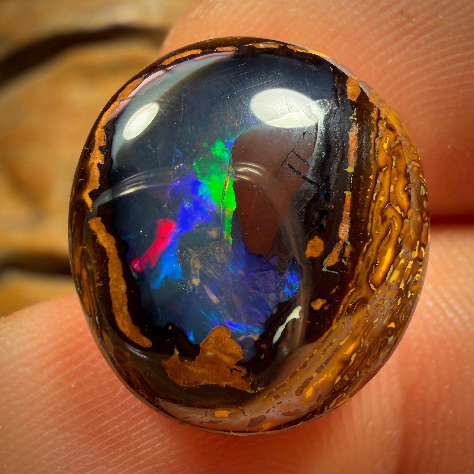 18.4cts - Yowah Nut Crystal Centre Opal. Australian Boulder Opal
