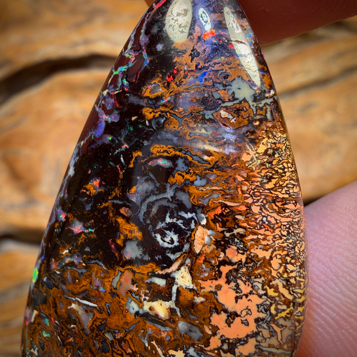 61.8cts - Tribal Queensland Boulder Opal. Multicolours!