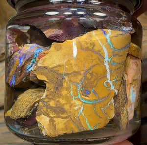 118.5grms - Australian Boulder Opal Rough Jar