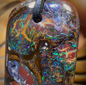 34 x 20mm - Top Drilled Tribal Queensland Boulder Opal Necklace